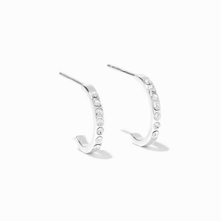 Demi-cr&eacute;oles strass en argent,