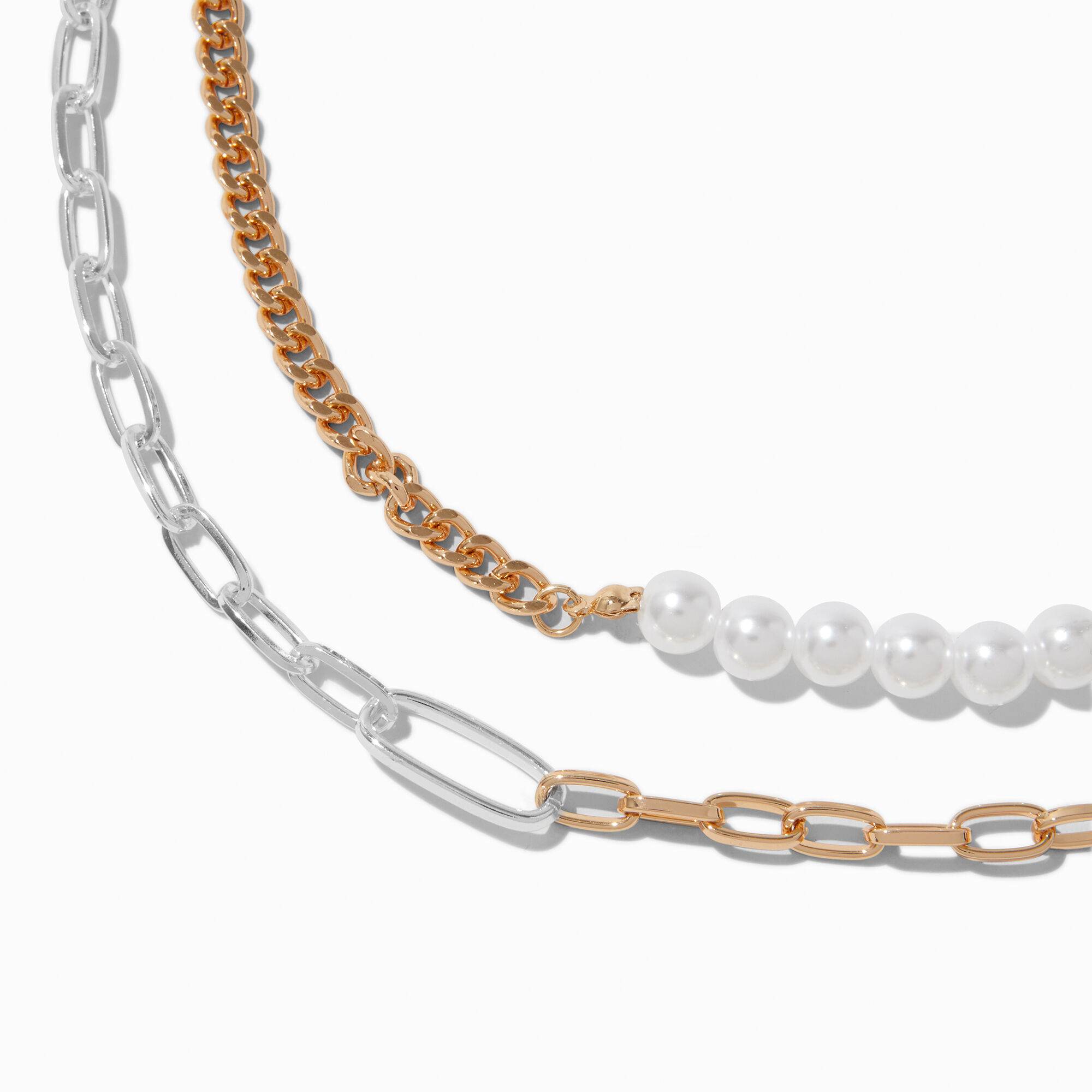 Metal pearl necklace best sale