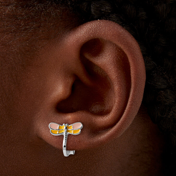 Boucles d&#39;oreilles &agrave; clip fleur, papillon, libellule - Lot de 3,