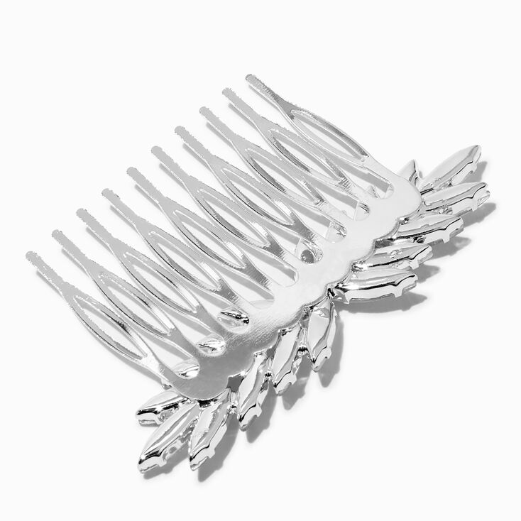 Rhinestone Leaves Silver-tone Hair Comb,