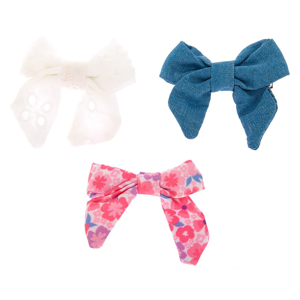 Claire's Club Bow Hair Clips - 3 Pack,