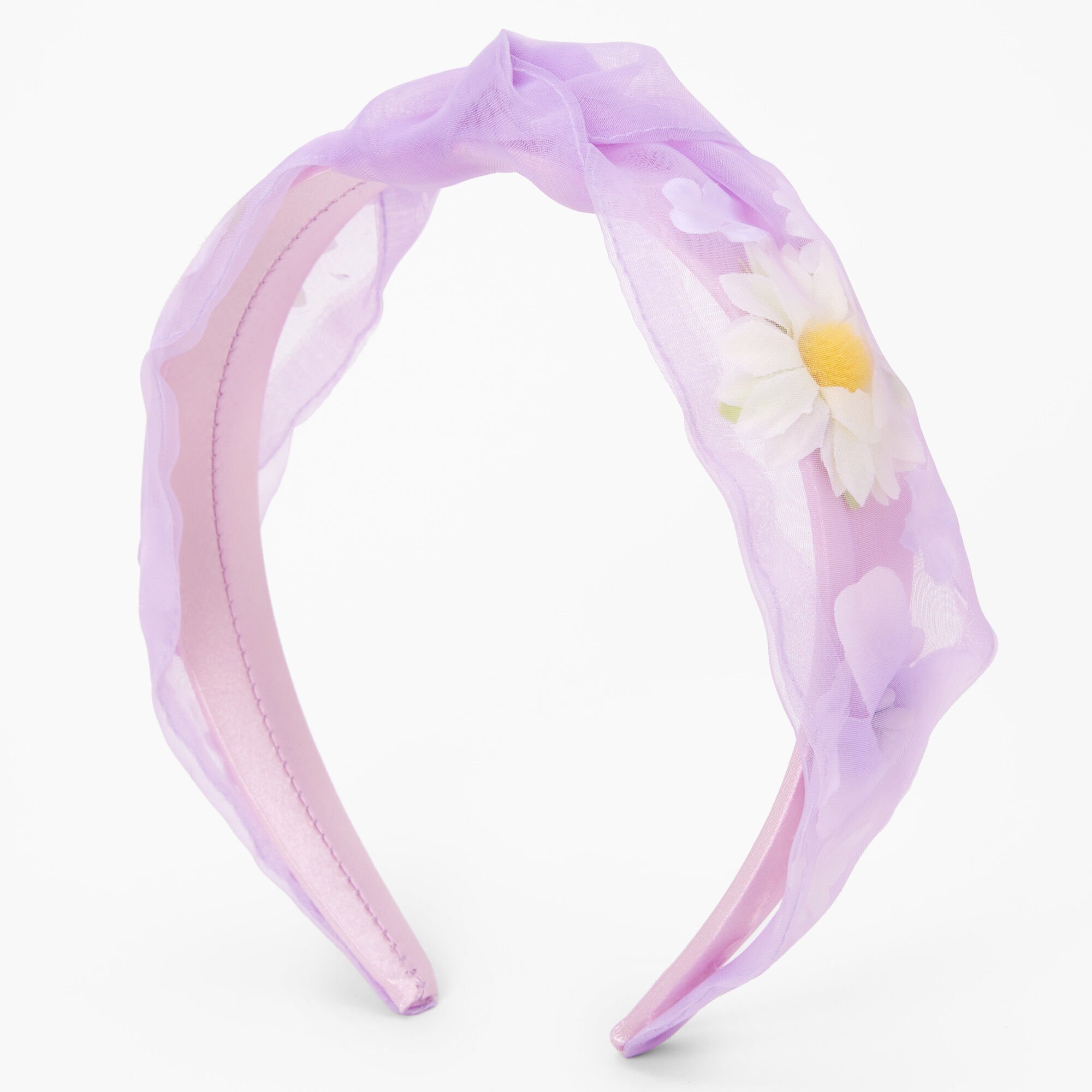 View Claires Chiffon Knotted Headband Lilac information