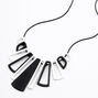 Black &amp; Silver Piano Keys Statement Necklace,