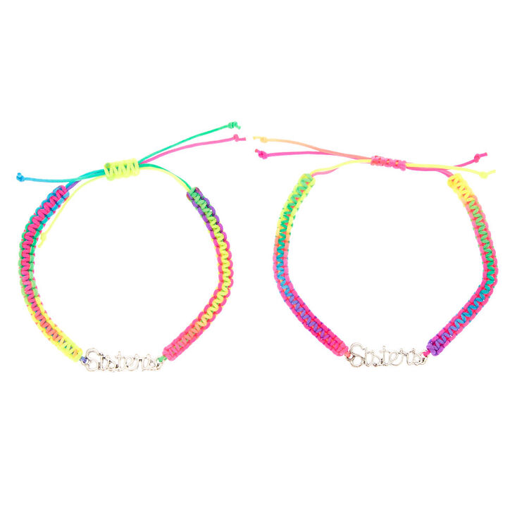 Rainbow Adjustable Sisters Bracelets - 2 Pack,