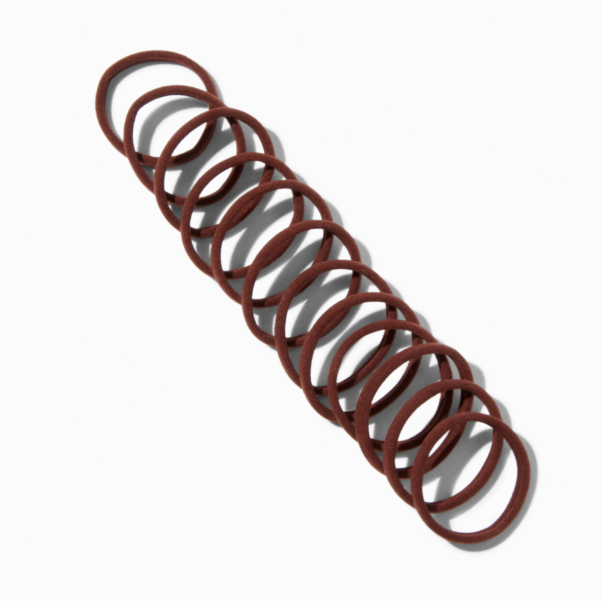 Brown Rolled Hair Ties - 12 Pack,