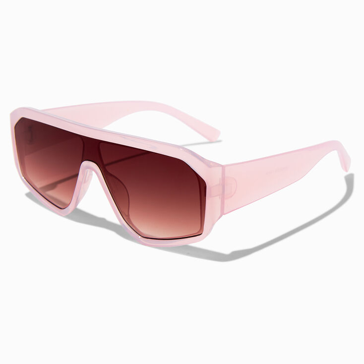 Lunettes de soleil &eacute;cran rose clair,