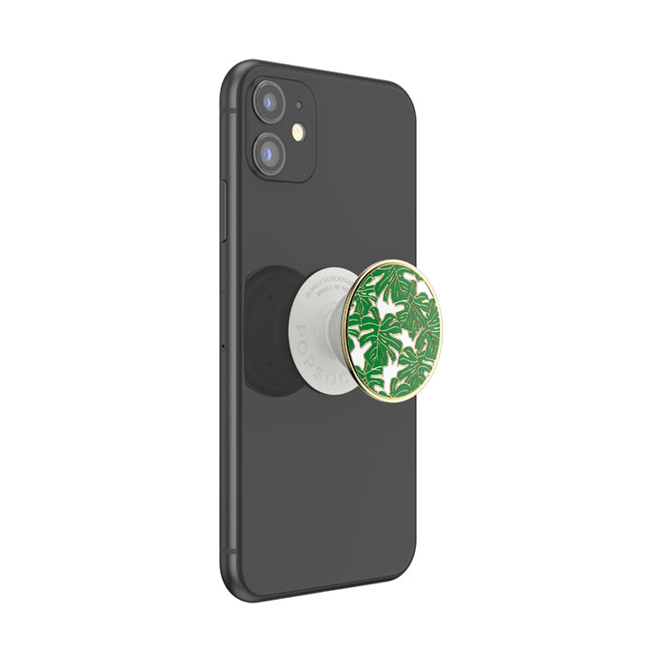 PopSockets&reg; Swappable PopGrip - Enamel Monstera Leaf,