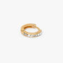 18k Gold Plated One 10MM Studded Crystal Hoop Earring,