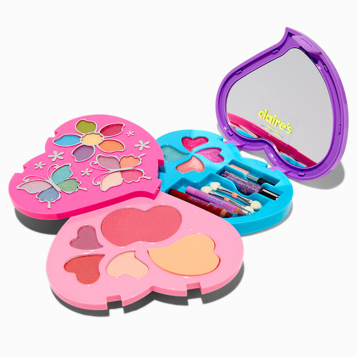 Palette de maquillage de grande taille c&oelig;ur arc-en-ciel,