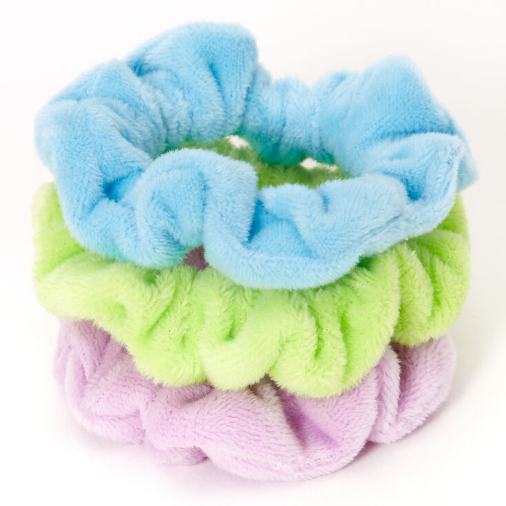 Claire&#39;s Club Small Pastel Velvet Hair Scrunchies - 3 Pack,
