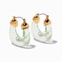 Blue Clear Acrylic Gold-tone Hoop Earrings,