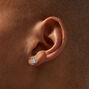 Silver Cubic Zirconia Daisy Stud Earrings,