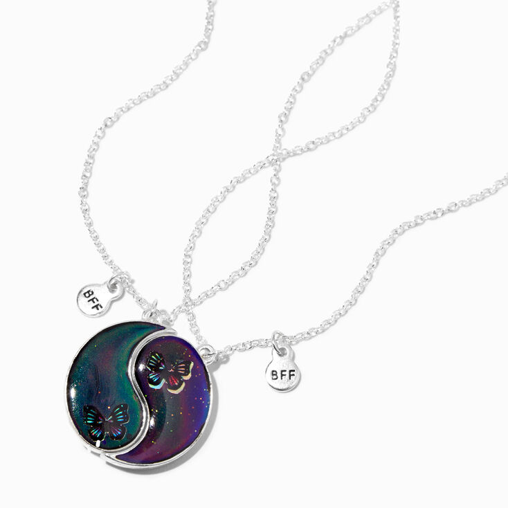 Best Friends Mood Butterfly Yin Yang Necklaces - 2 Pack,
