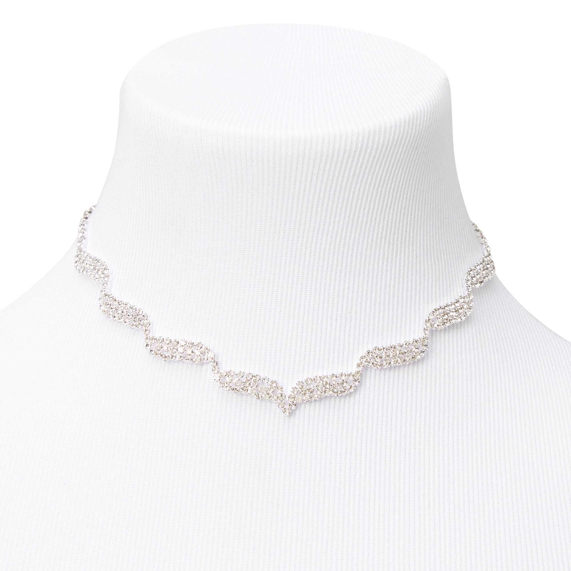 Silver Rhinestone Waves Jewellery Set 2 Pack Claire s US