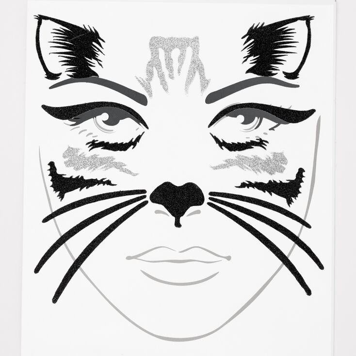 Autocollants pour le visage chat noir,