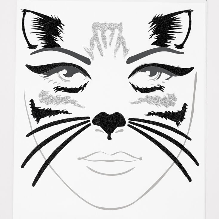 Black Kitty Cat Face Stickers,