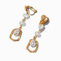 Pendantes 8&nbsp;cm lin&eacute;aires perles d&#39;imitation martel&eacute;es couleur dor&eacute;e,
