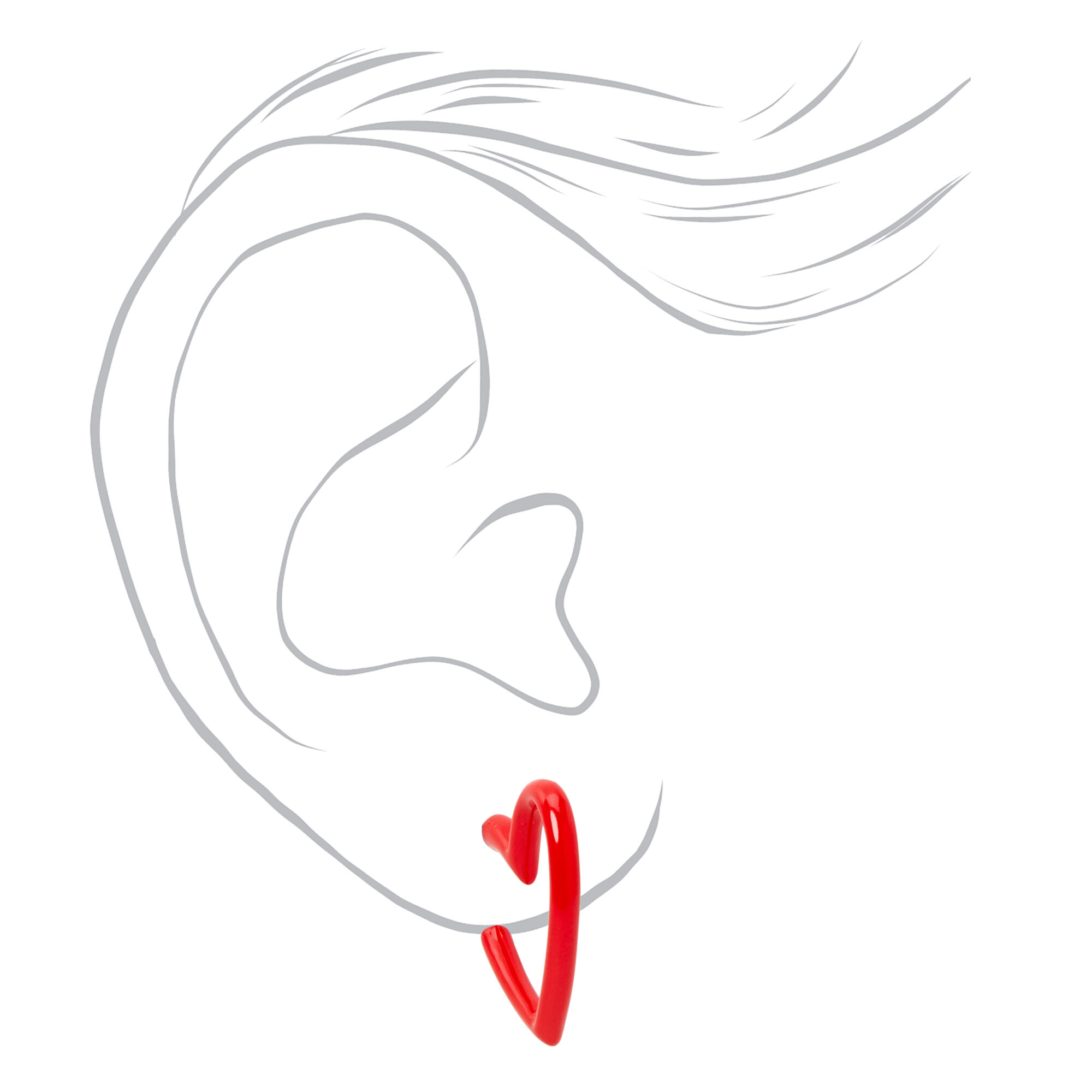 Claire's heart cheap hoop earrings