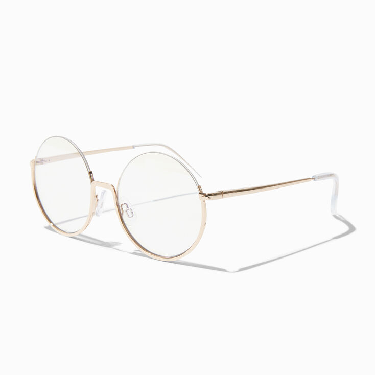 Solar Blue Light Reducing Gold Half Rim Clear Lens Frames,