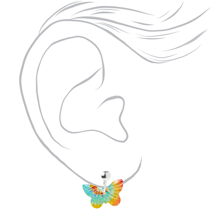 Tie-Dye Butterfly Clip-On Stud Earrings,