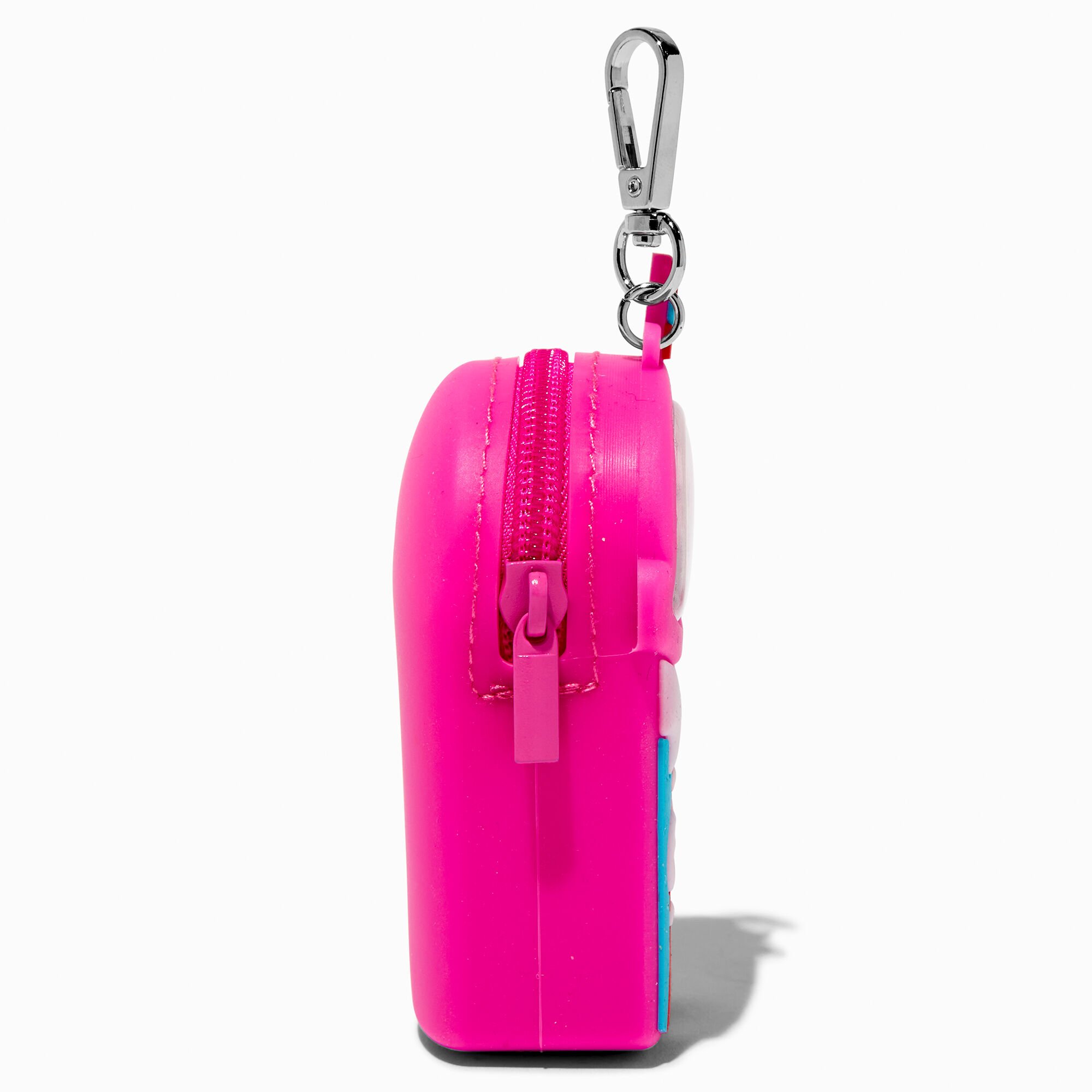 Porte-clés porte-monnaie gelée granité à la fraise,