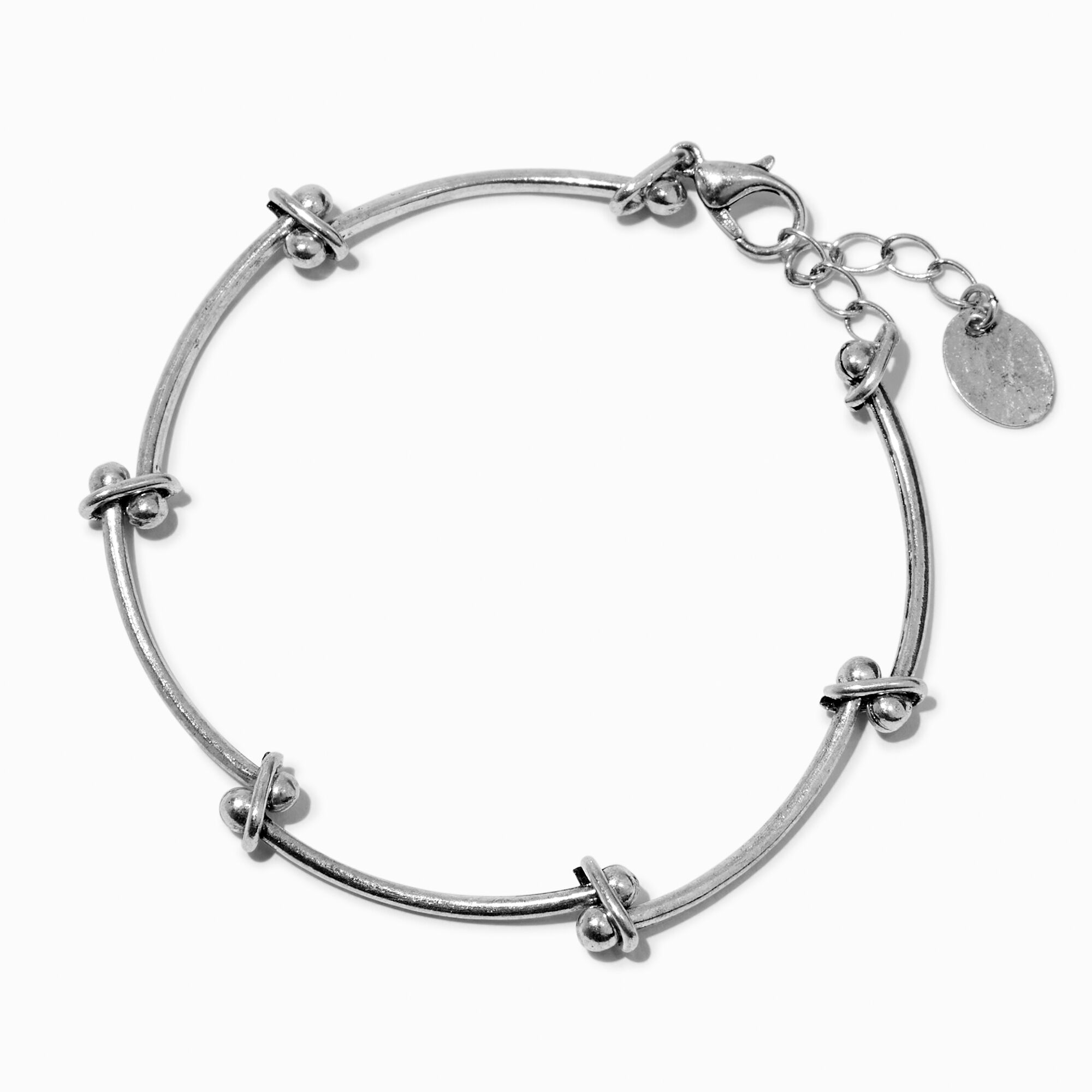 View Claires Tone Wiggle Chain Bracelet Silver information