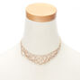 Gold Glass Rhinestone Draped Choker Necklace,