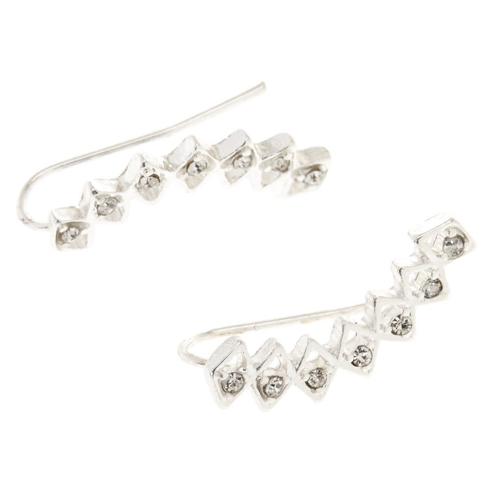 Bijoux d'oreille géométrique couleur argenté,