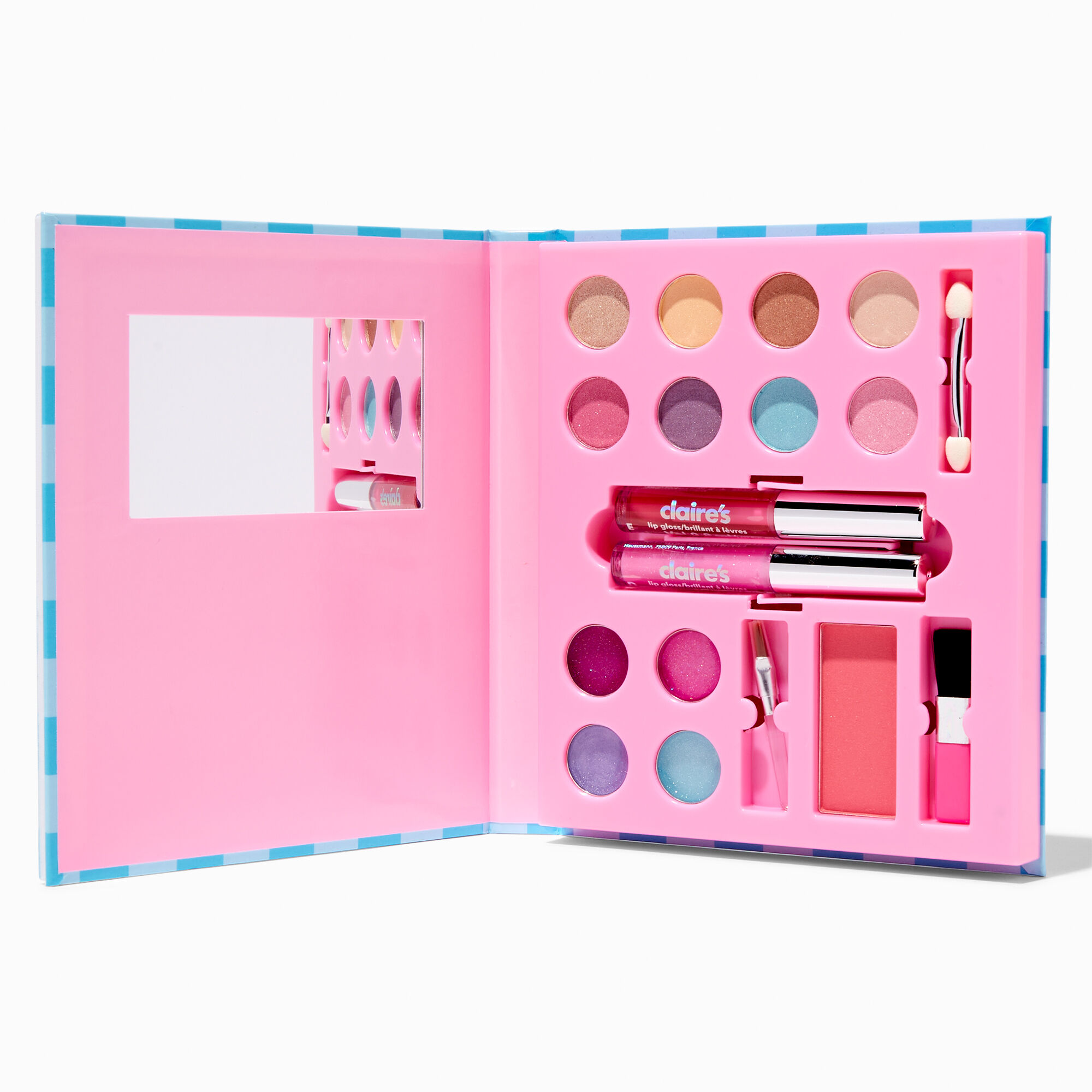 View Claires Checkered Gamer Makeup Set Blue information