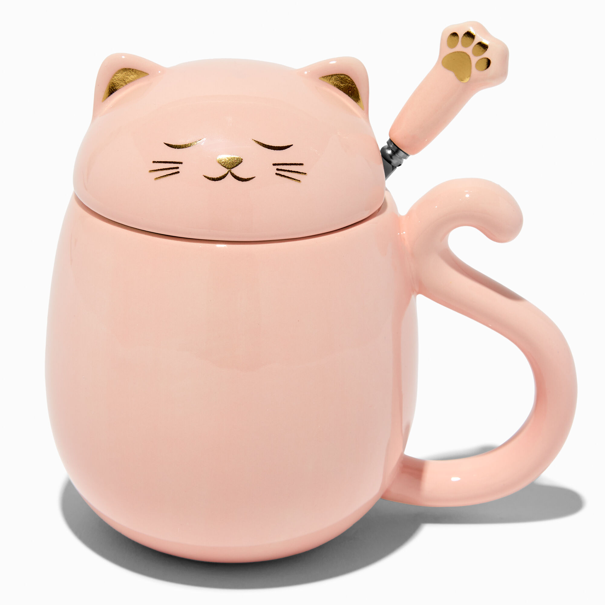 Good Time Ceramic Cat Mug With Lid and Spoon– Snug Sanctuary