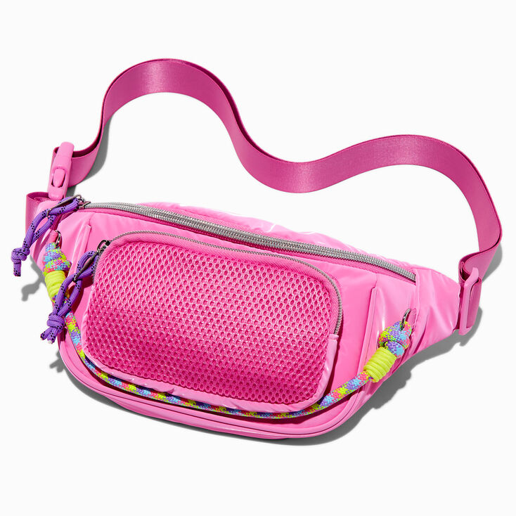 Pink Nylon Cord Belt Bag,