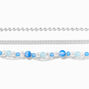 Blue Bubble Silver Chain Bracelet Set - 3 Pack,