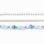 Blue Bubble Silver Chain Bracelet Set - 3 Pack,
