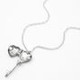 Silver Heart Key Locket Pendant Necklace,