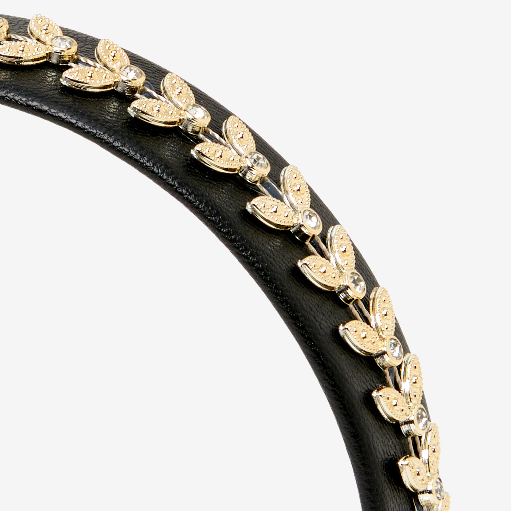 Gold-tone Embellished Flower Headband,