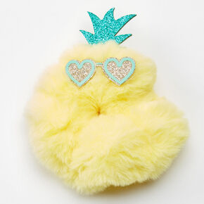 Medium Faux Fur Pineapple Face Hair Scrunchie,