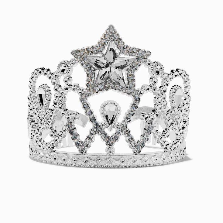 Claire&#39;s Club Starry Silver-tone Crown,