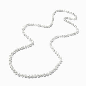 White Pearl Long Necklace ,