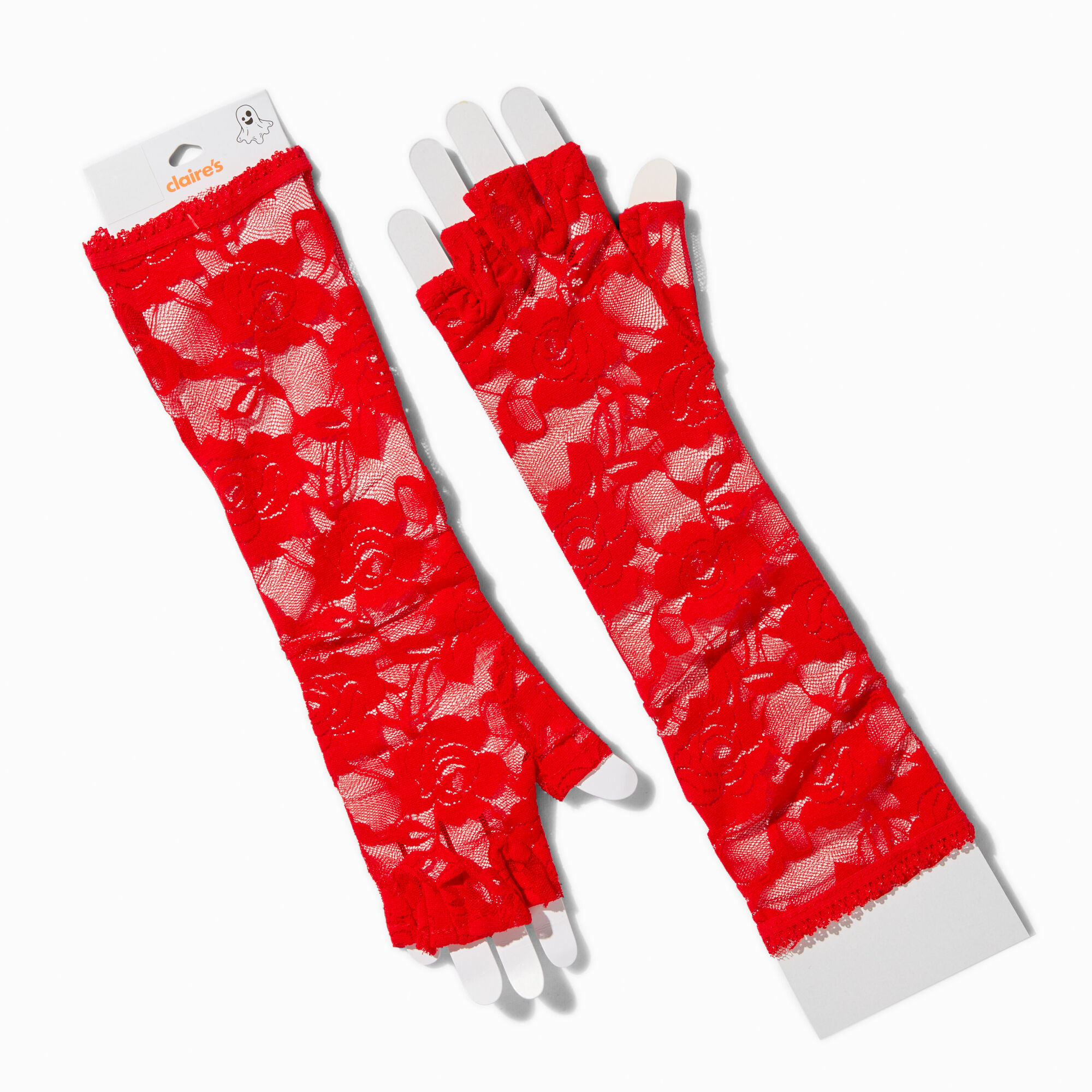 Red Rose Floral Lace Arm Warmers