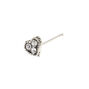 Silver 22G Stone Heart Nose Stud,