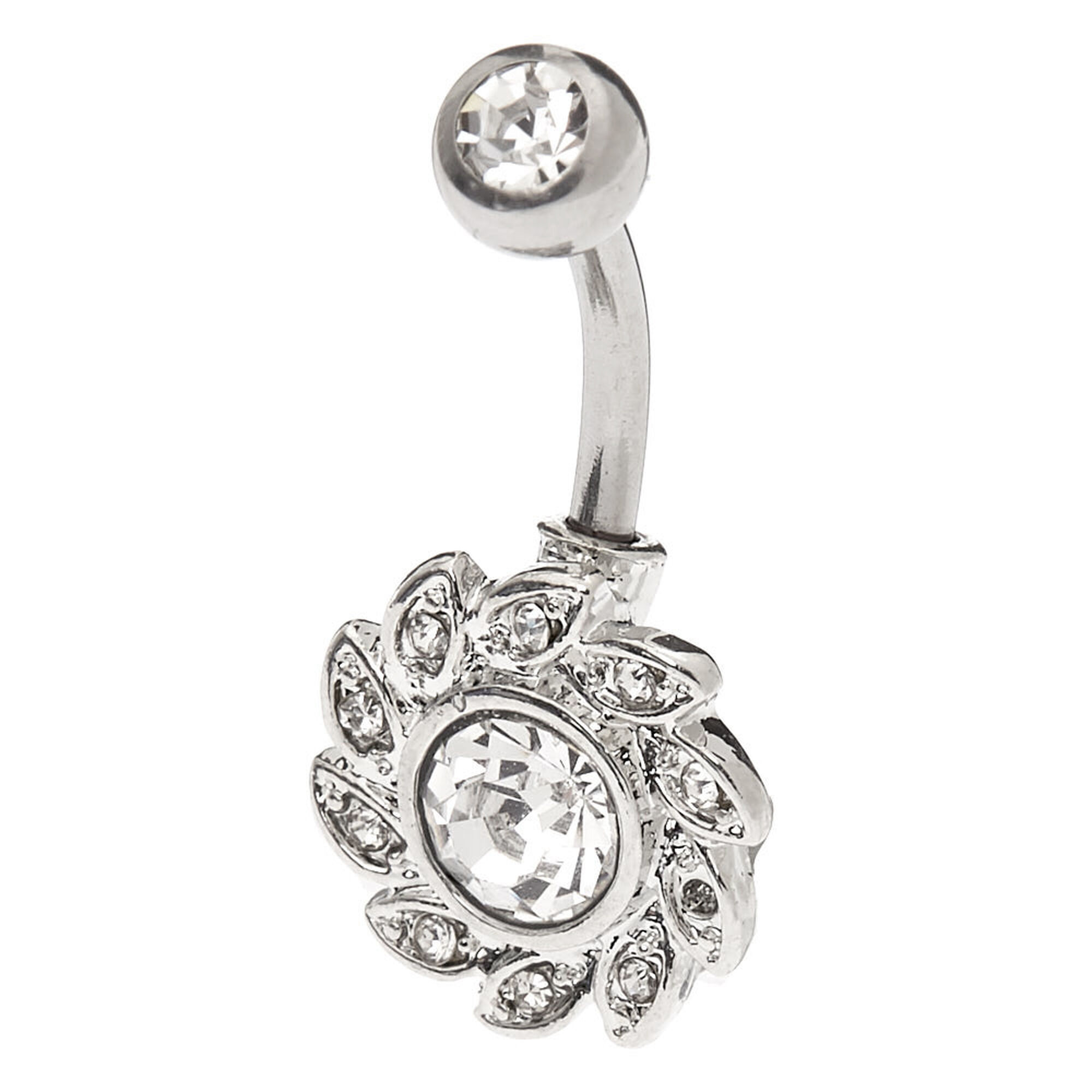 View Claires Tone Titanium 14G Crystal Wreath Belly Ring Silver information