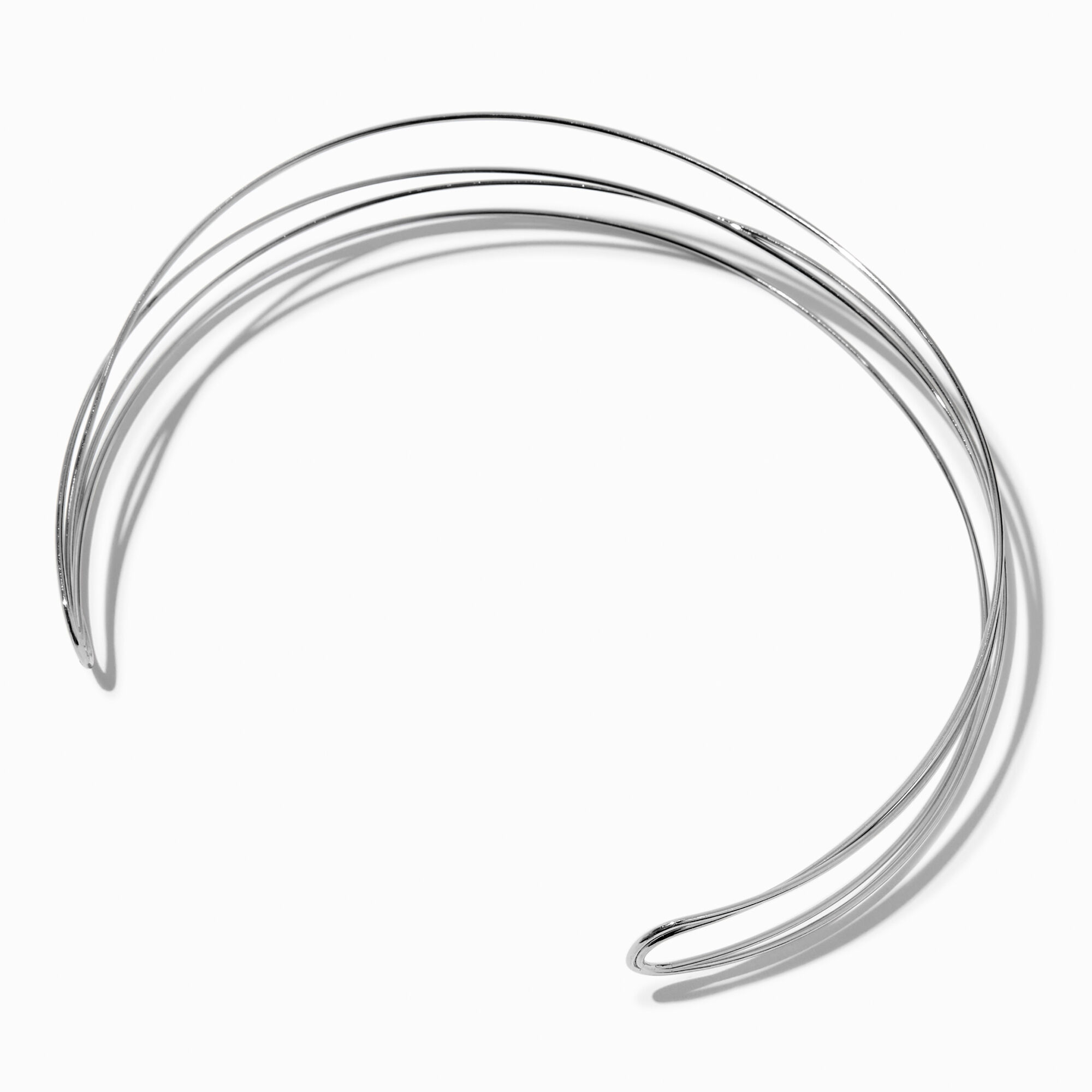 Silver tone Criss Cross Wire Cuff Choker Necklace Claire s