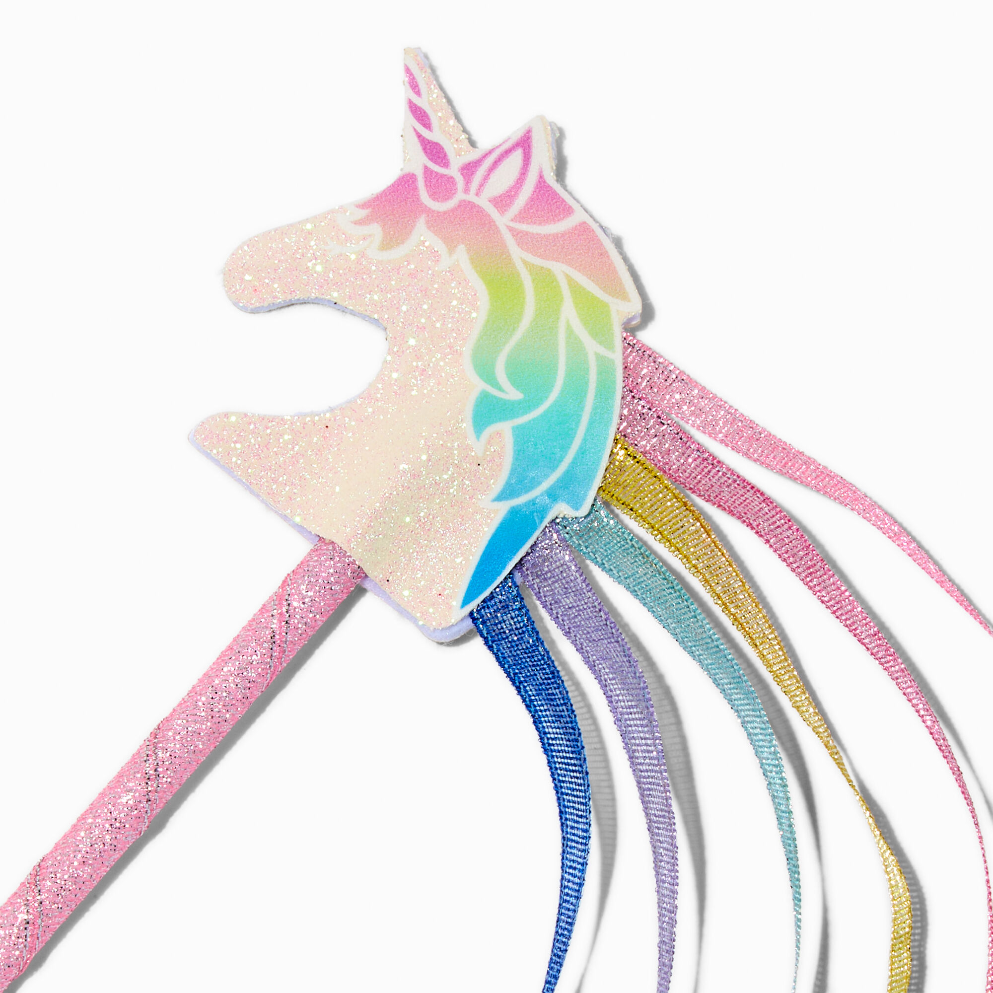 Claire's Club Rainbow Unicorn Ribbon Wand,
