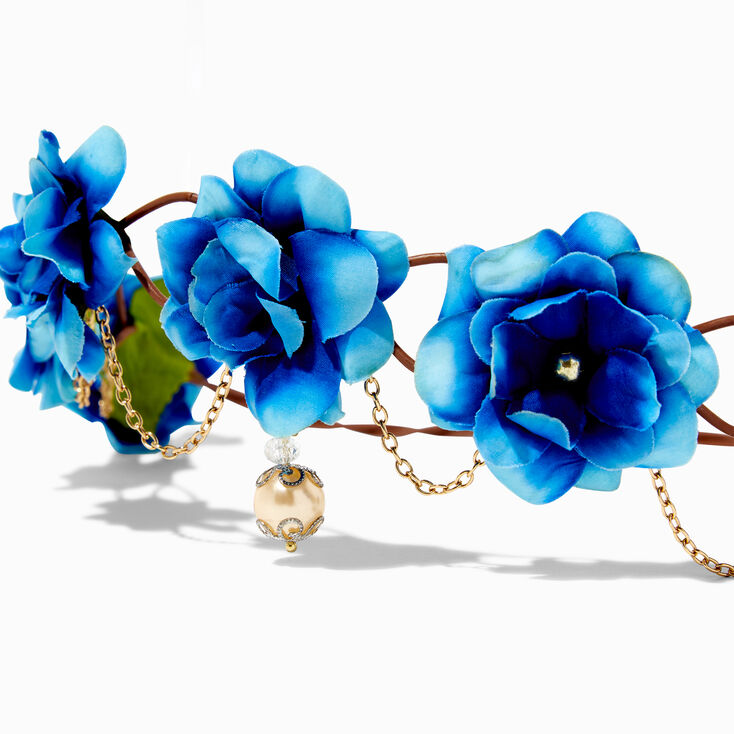 Gold Chain Ombre Flower Crown - Blue,