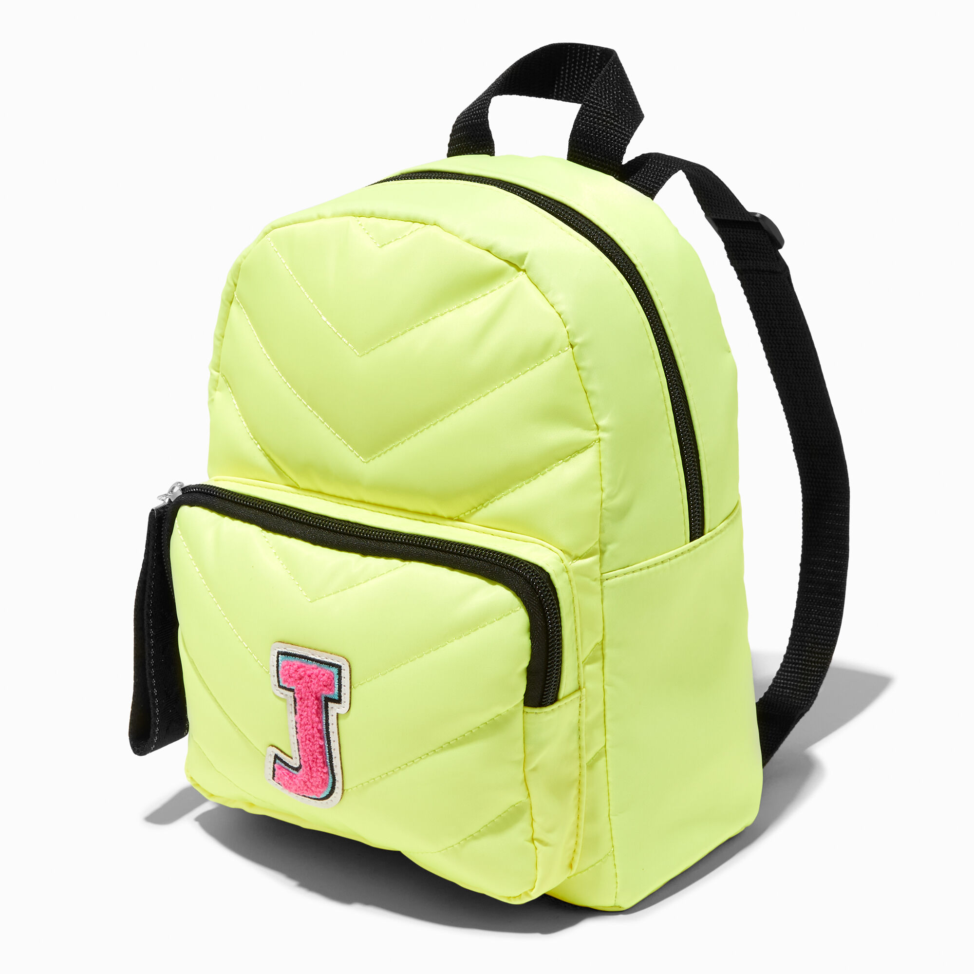 Yellow Chevron Varsity Initial Backpack J