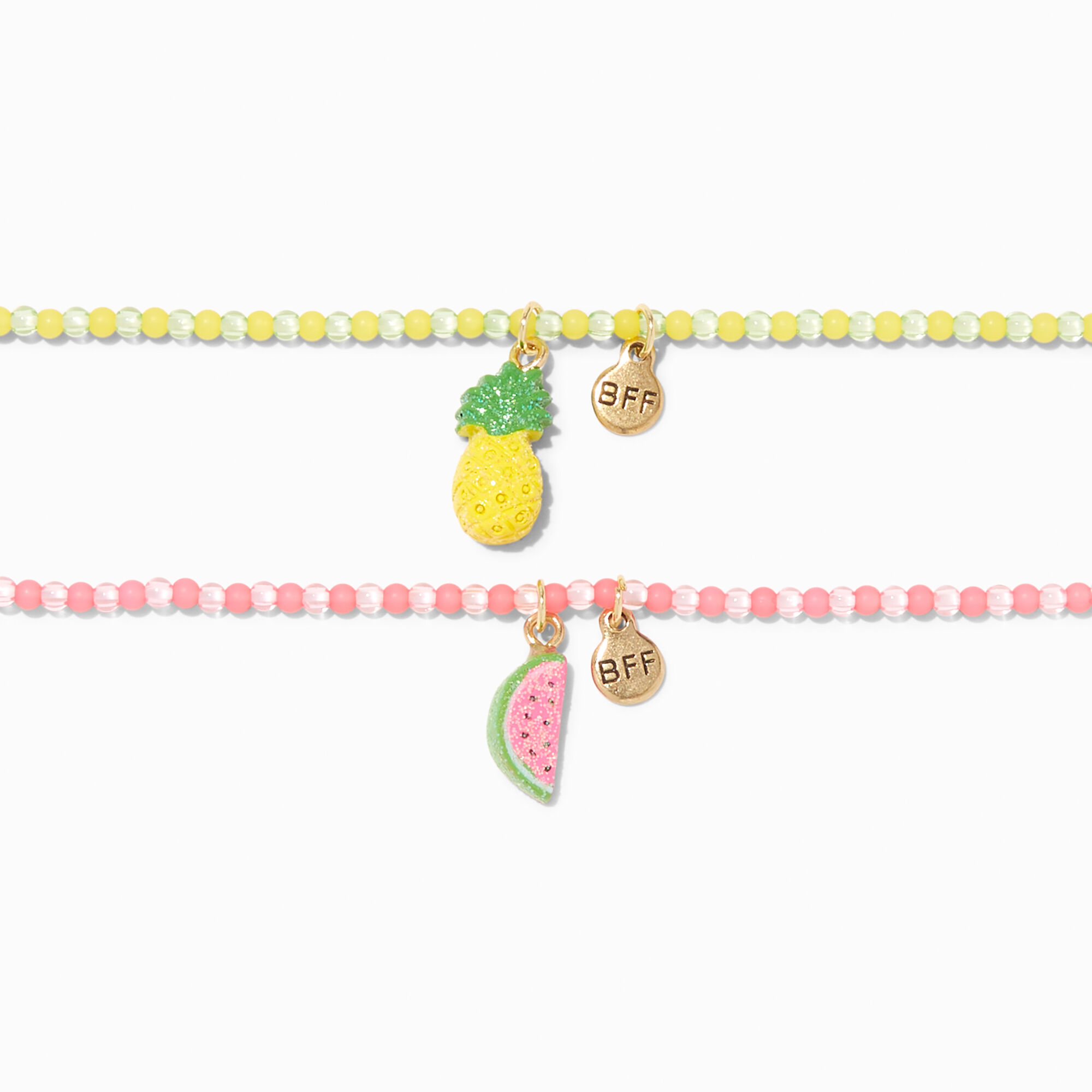 Best Friends Pineapple & Watermelon Beaded Choker Necklaces - 2 Pack,