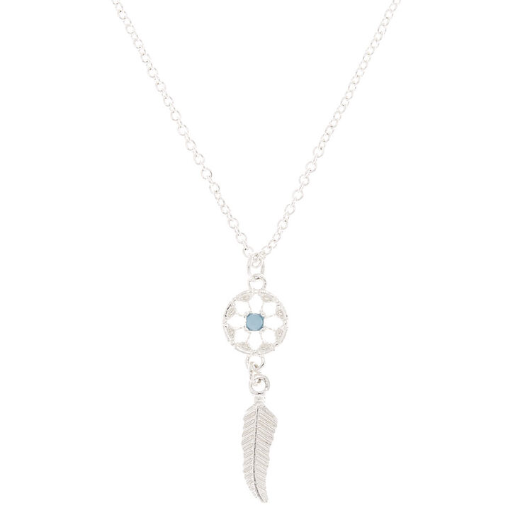 Claire's Collier à pendentif attrape-rêves délicat couleur argenté