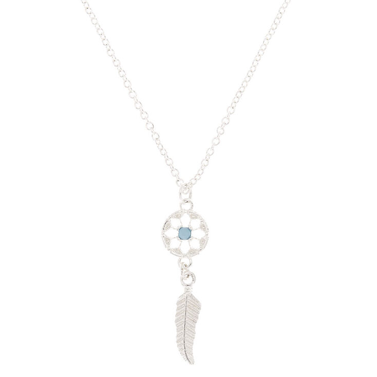 Silver Dainty Dreamcatcher Pendant Necklace,