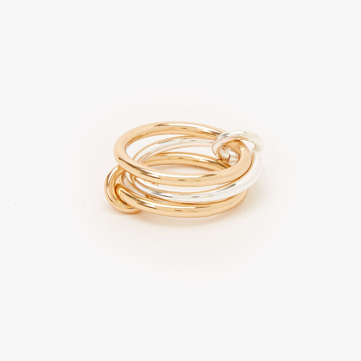 Mixed Metal Two Tone Triple Ring,