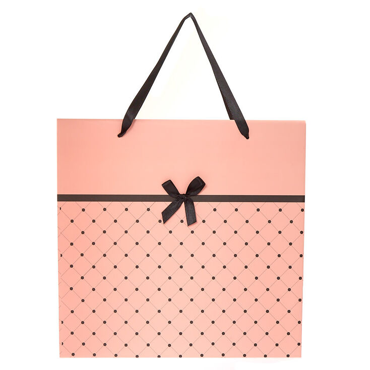 Claire's Grand sac cadeau rose matelassé à nœud